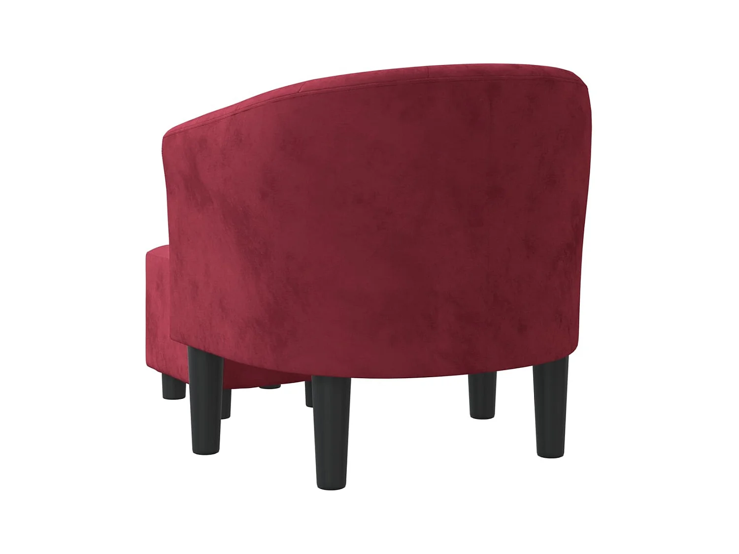 Sillón de salón | Silla de relax con taburete terciopelo rojo tinto SHL2362