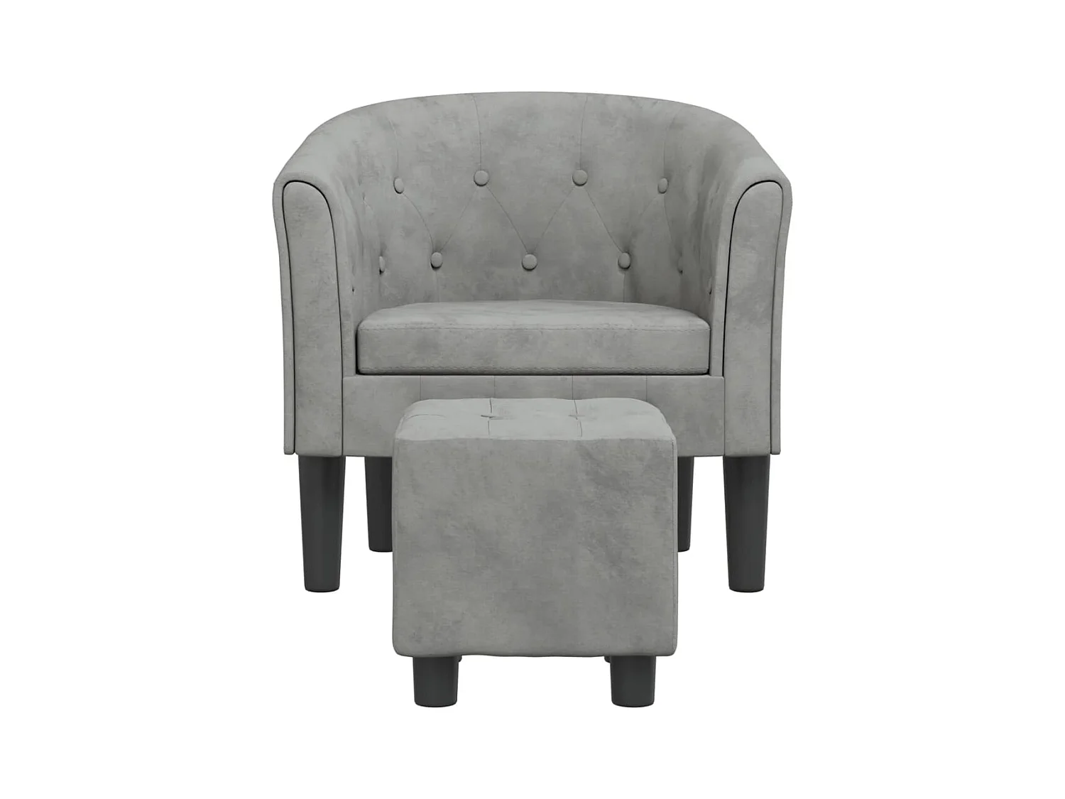 Fauteuil de salon-Fauteuil relax avec repose-pied gris clair velours SHL2895