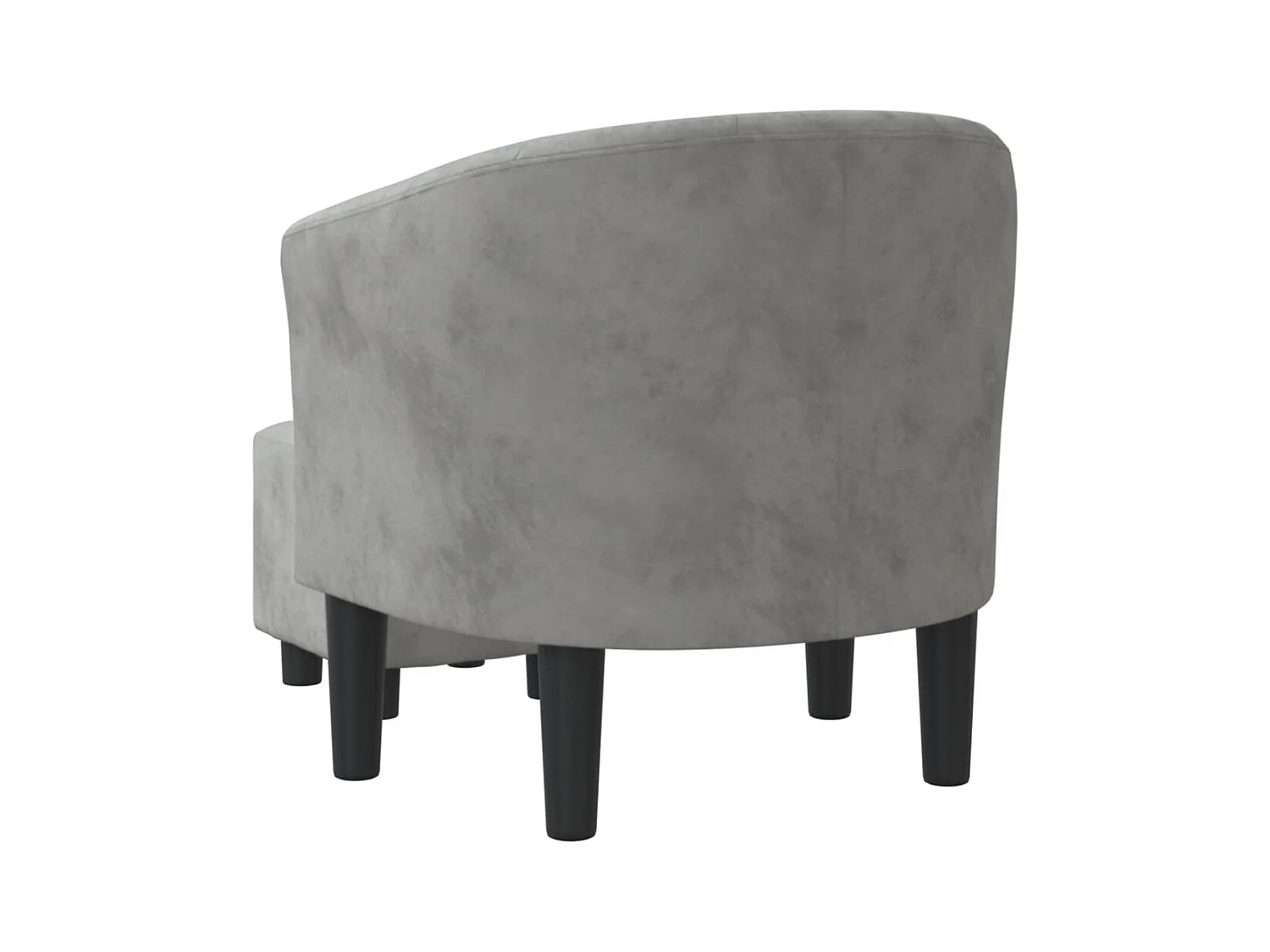 Sillón de salón | Silla de relax con taburete terciopelo gris claro SHL7736