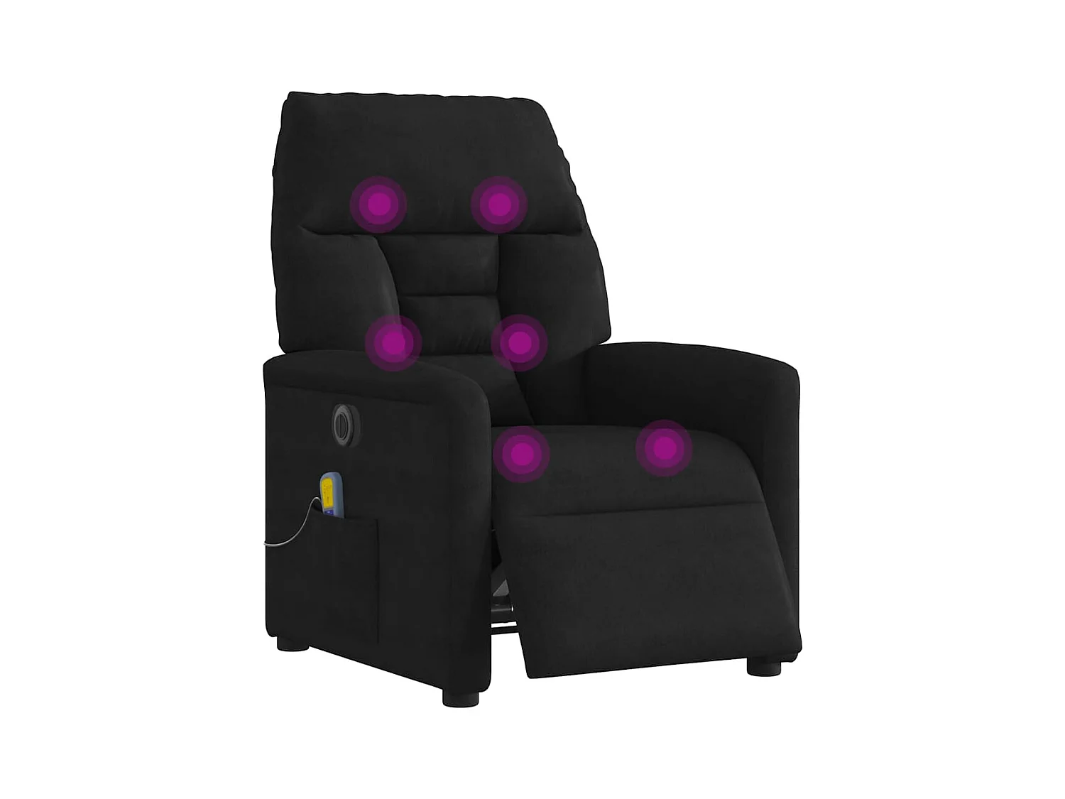 Fauteuil inclinable électrique-Chaise de relax-Fauteuil de Massage noir tissu microfibre SHL1203