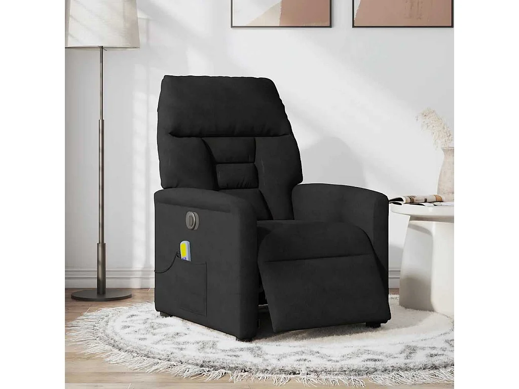 Massagestoel | Relaxstoel elektrisch verstelbaar microvezelstof zwart