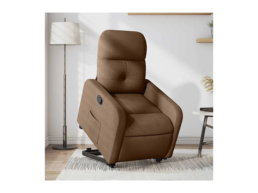 Sillón de relax | Silla | Sillón reclinable elevable de tela marrón SHL8688