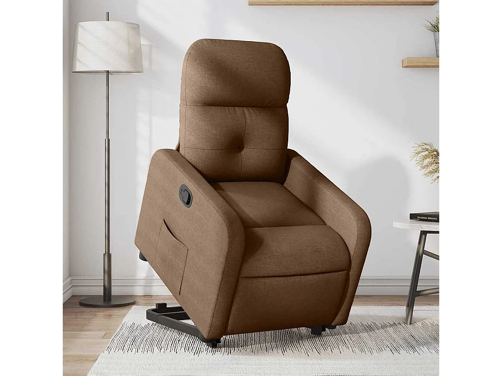Fauteuil inclinable-Chaise de relax-Fauteuil TV Marron Tissu SHL1048