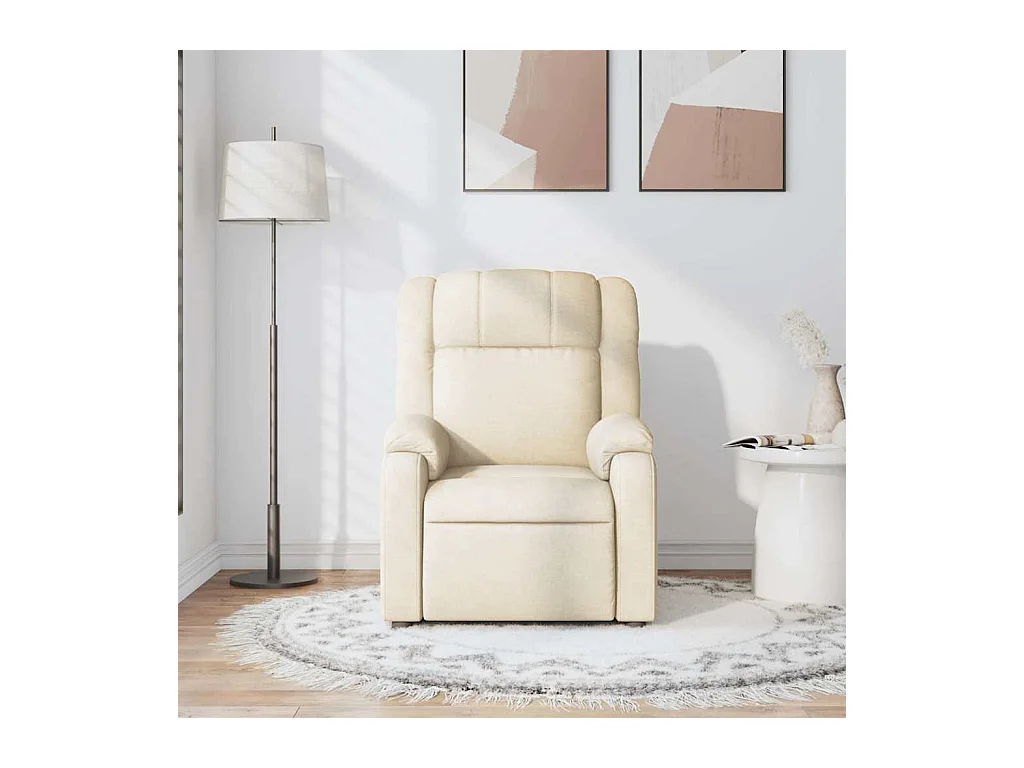 Sillón de salón | Silla | Sillón de masaje reclinable de tela crema SHL7869