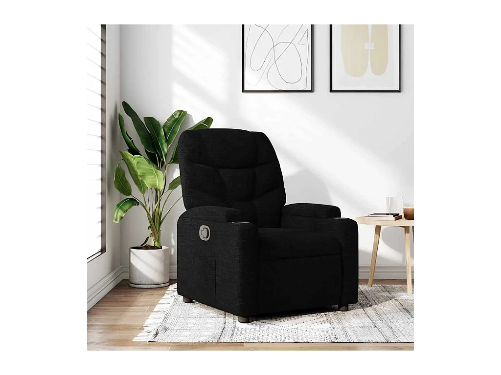Sillón de relax | Silla | Sillón reclinable de tela negro SHL4225