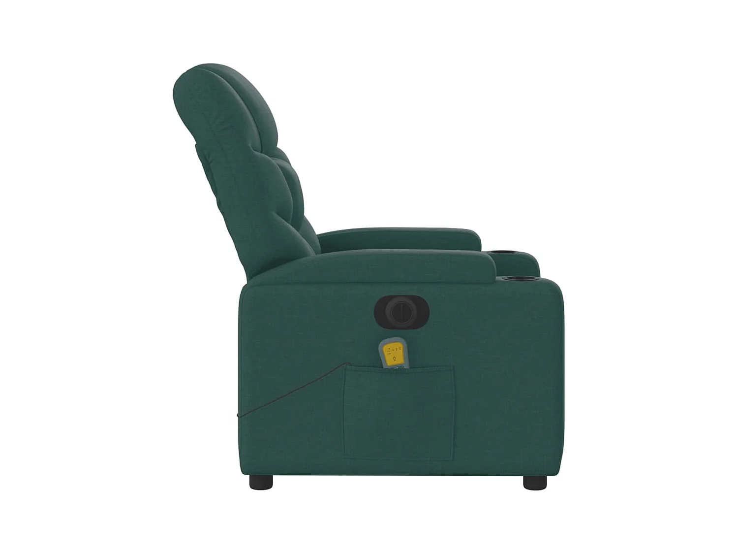 Poltrona reclinável de massagens elétrica tecido verde-escuro SHL288795