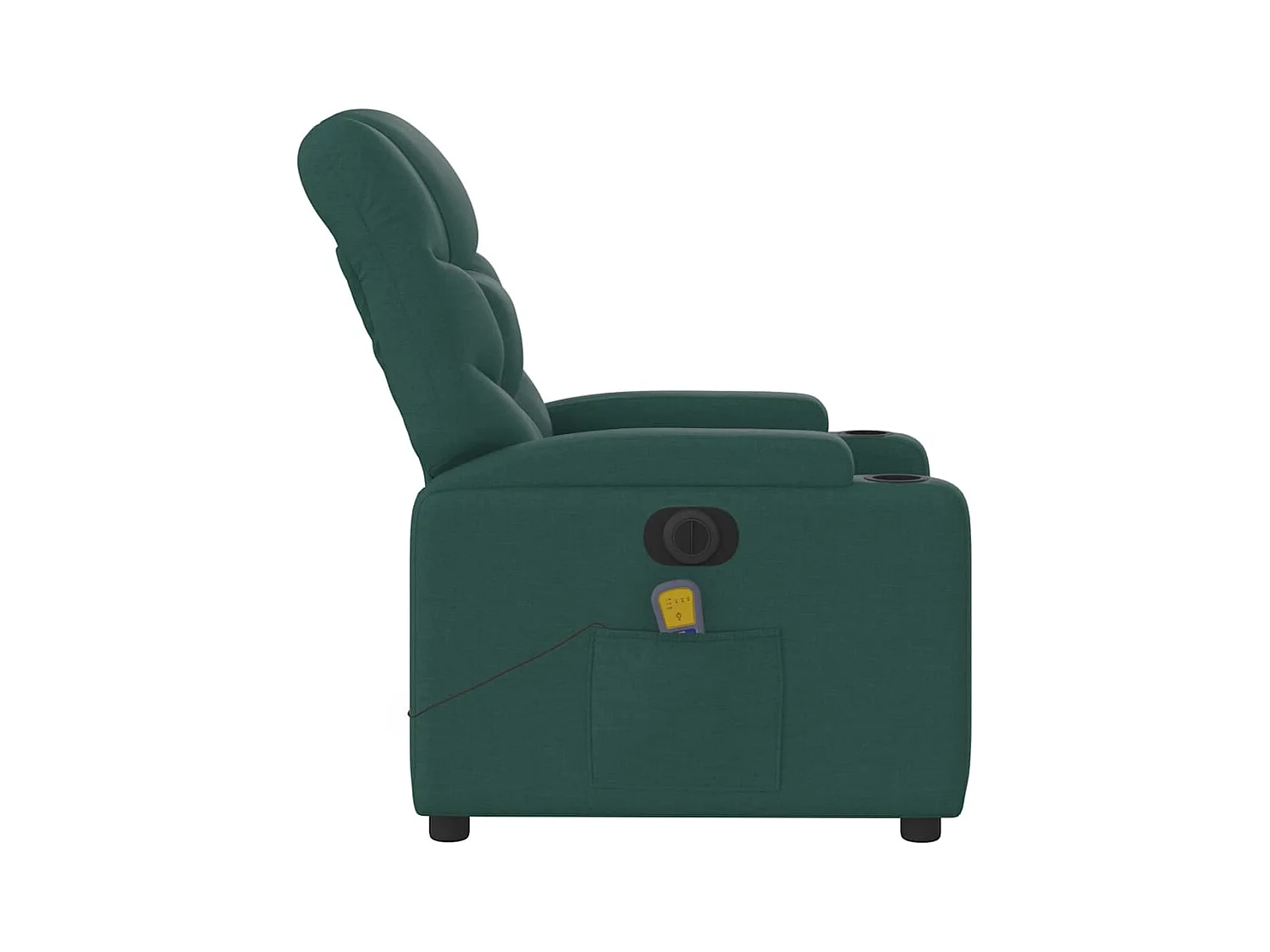 Poltrona reclinável de massagens elétrica tecido verde-escuro SHL288795