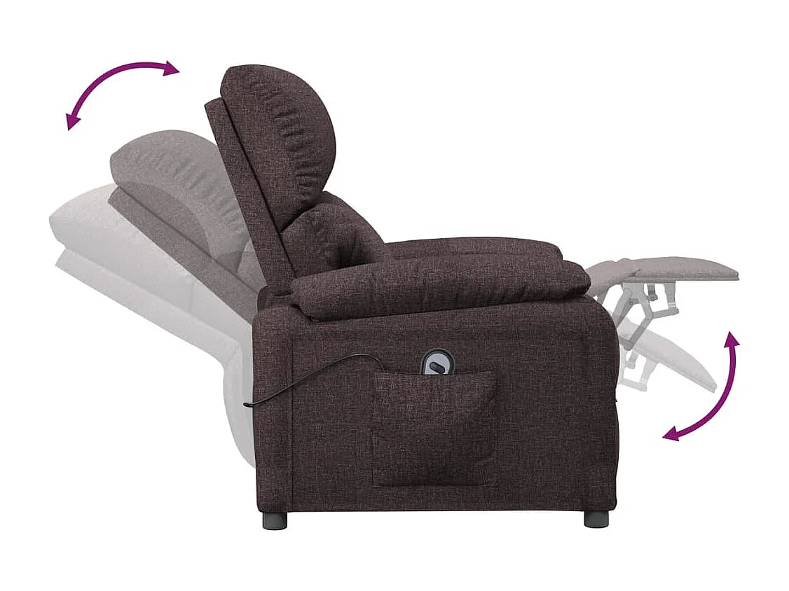 Sillón de relax | Silla | Sillón reclinable eléctrico tela marrón oscuro SHL5374