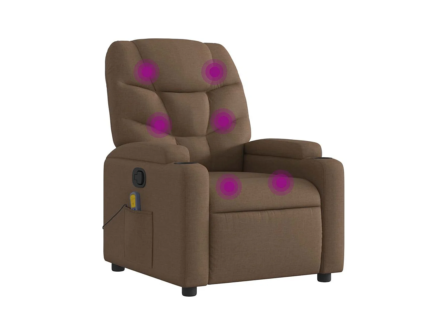 Fauteuil inclinable-Chaise de relax-Fauteuil de Massage Marron Tissu SHL2956