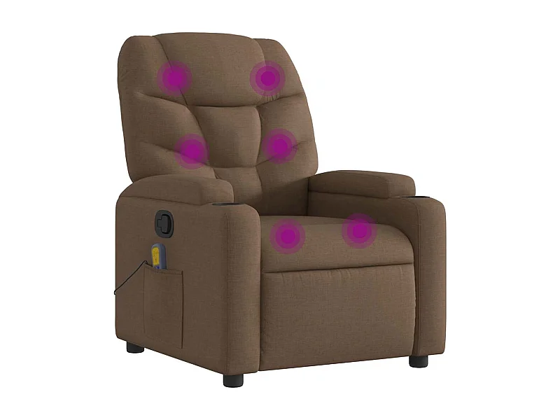 Fauteuil inclinable-Chaise de relax-Fauteuil de Massage Marron Tissu SHL2956