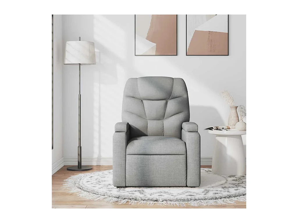 Sillón de relax | Sillón reclinable de masaje de tela gris claro SHL4135