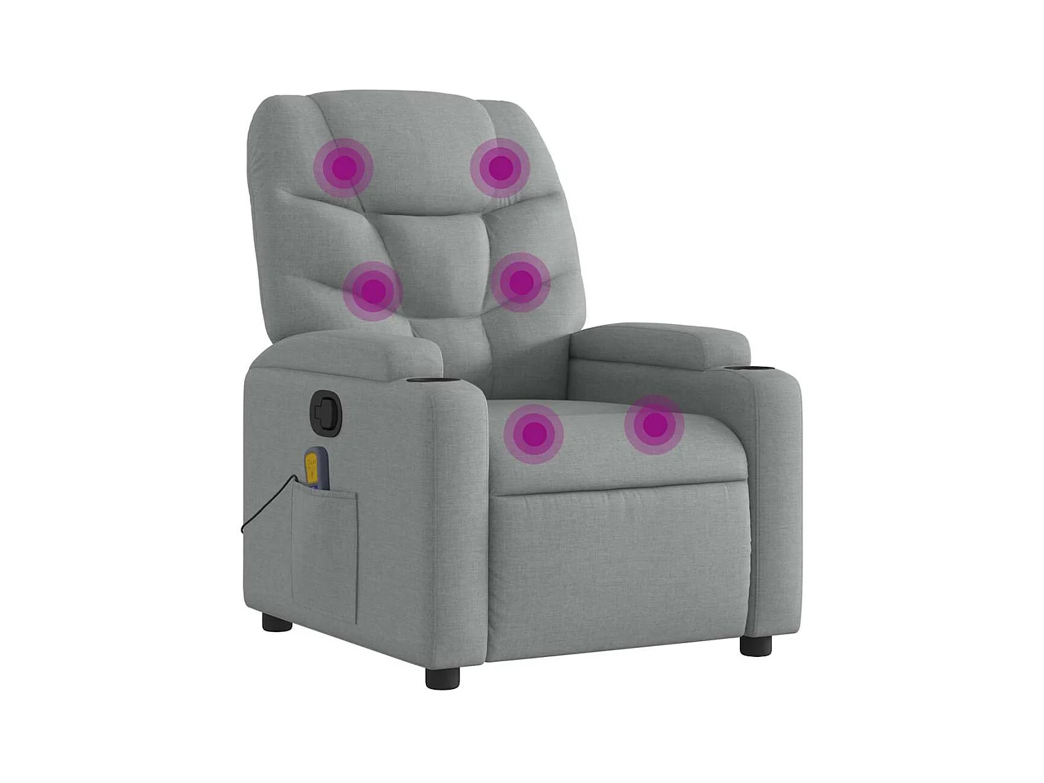 Fauteuil inclinable-Chaise de relax-Fauteuil de Massage Gris clair Tissu SHL2630