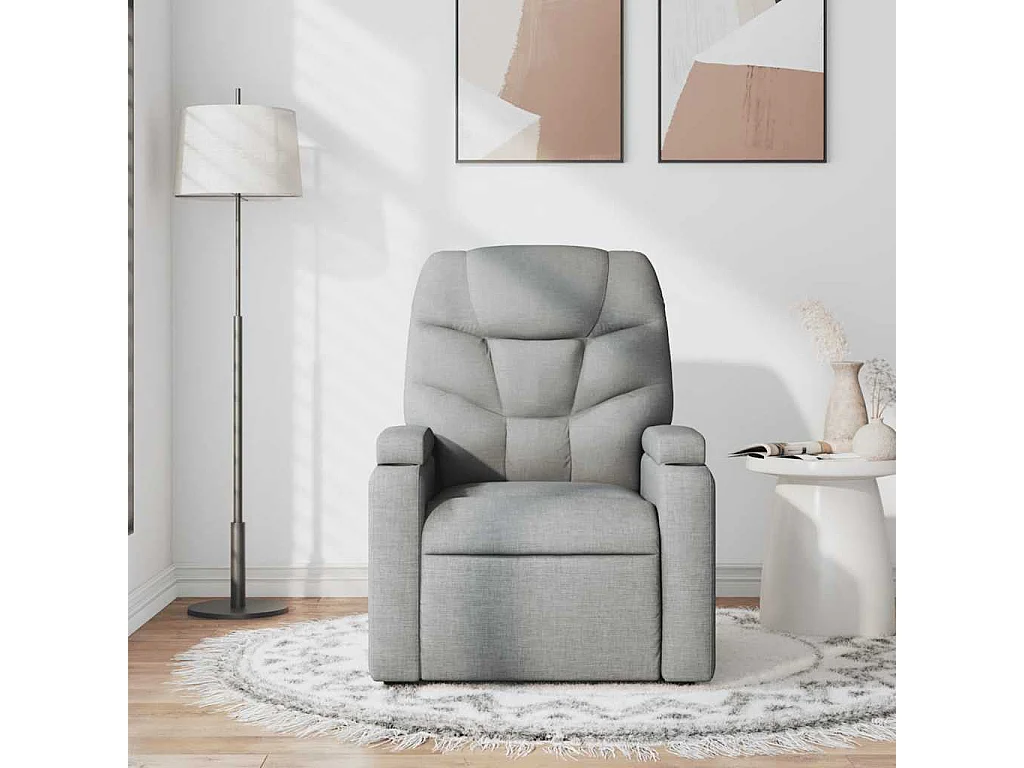 Fauteuil inclinable-Chaise de relax-Fauteuil de Massage Gris clair Tissu SHL2630