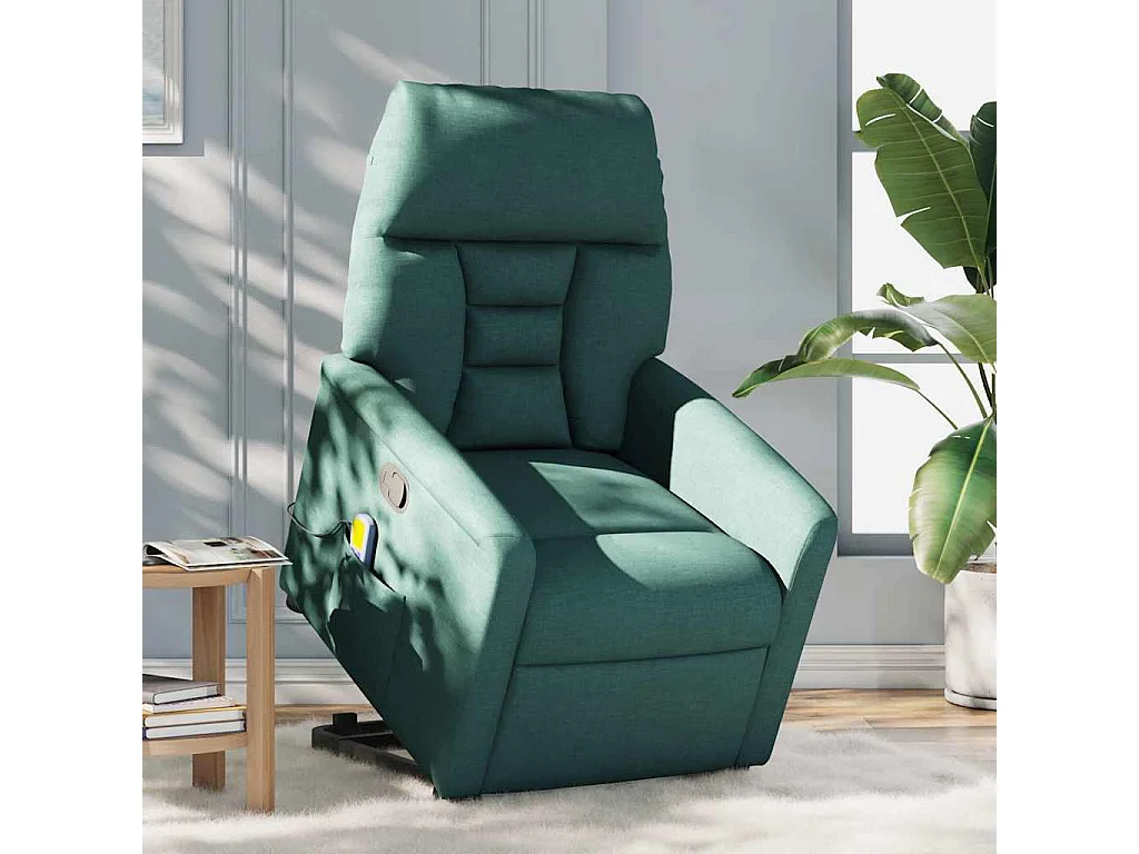 Fauteuil inclinable-Chaise de relax-Fauteuil de Massage Vert foncé Tissu SHL1152