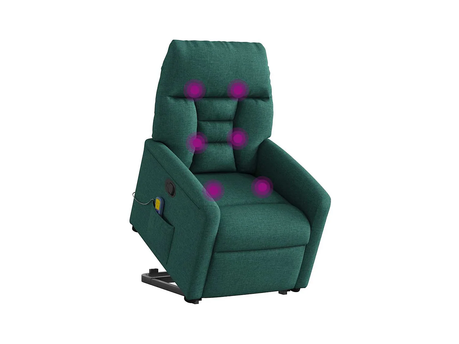 Silla de masaje reclinable de pie de tela verde oscura SHL2722
