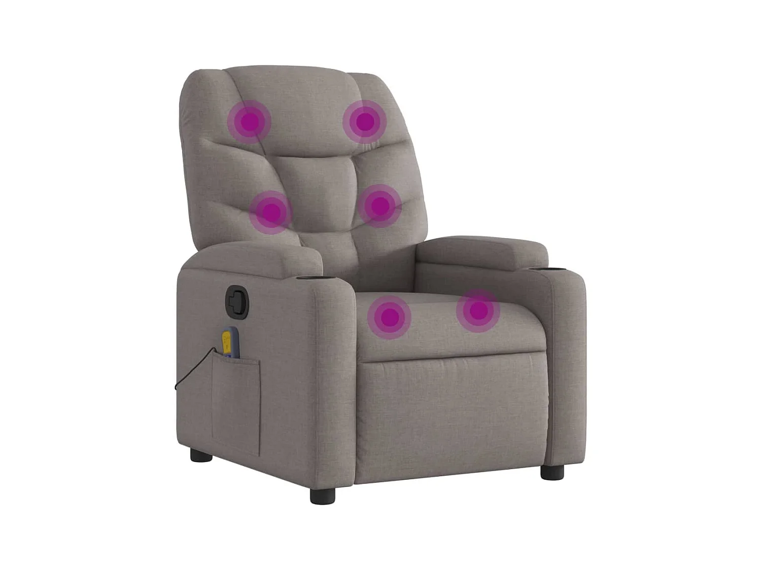 Fauteuil inclinable-Chaise de relax-Fauteuil de Massage Taupe Tissu SHL2315