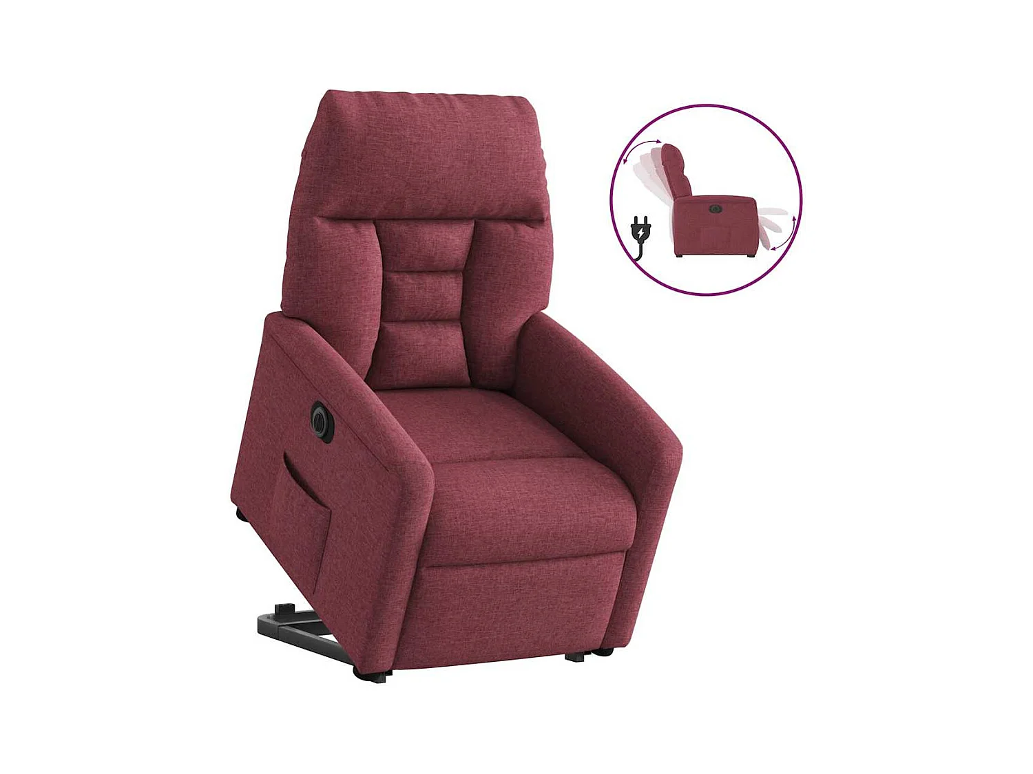 Silla de relax | Sillón eléctrico reclinable elevable de tela rojo tinto SHL2568