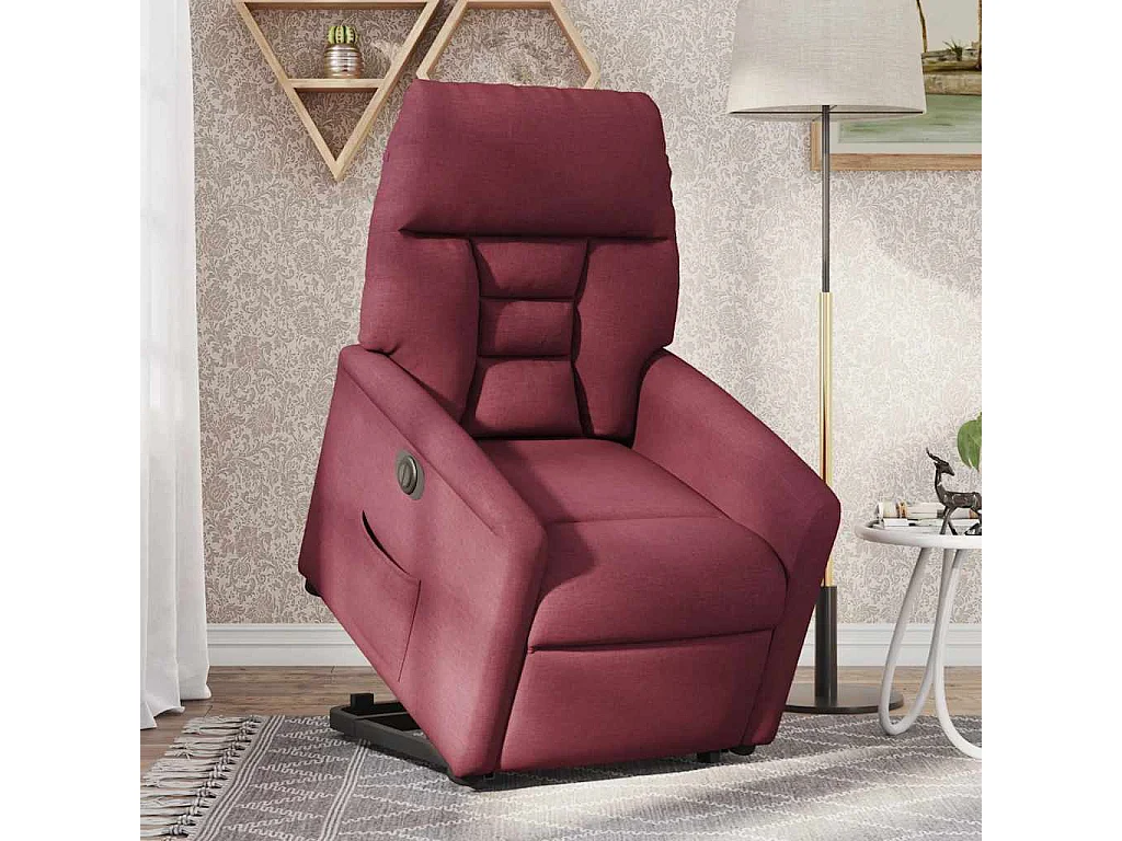 Fauteuil inclinable électrique-Chaise de relax-Fauteuil TV rouge bordeaux tissu SHL4125