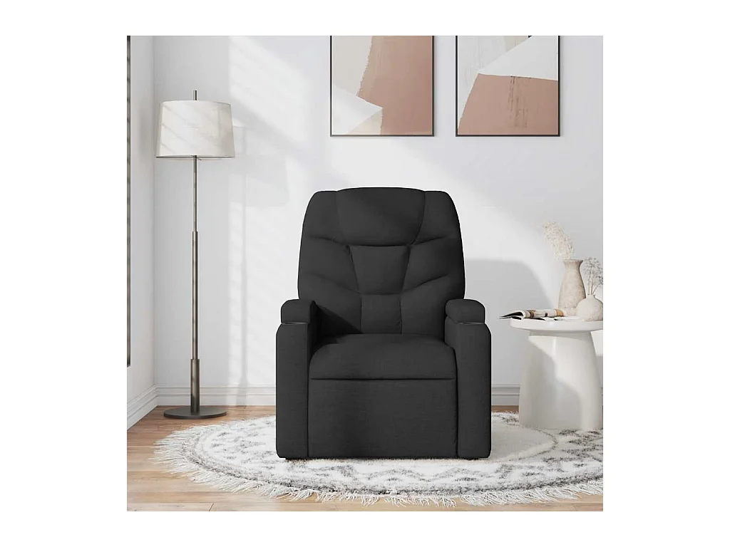 Sillón de relax | Sillón reclinable de masaje de tela negro SHL4352