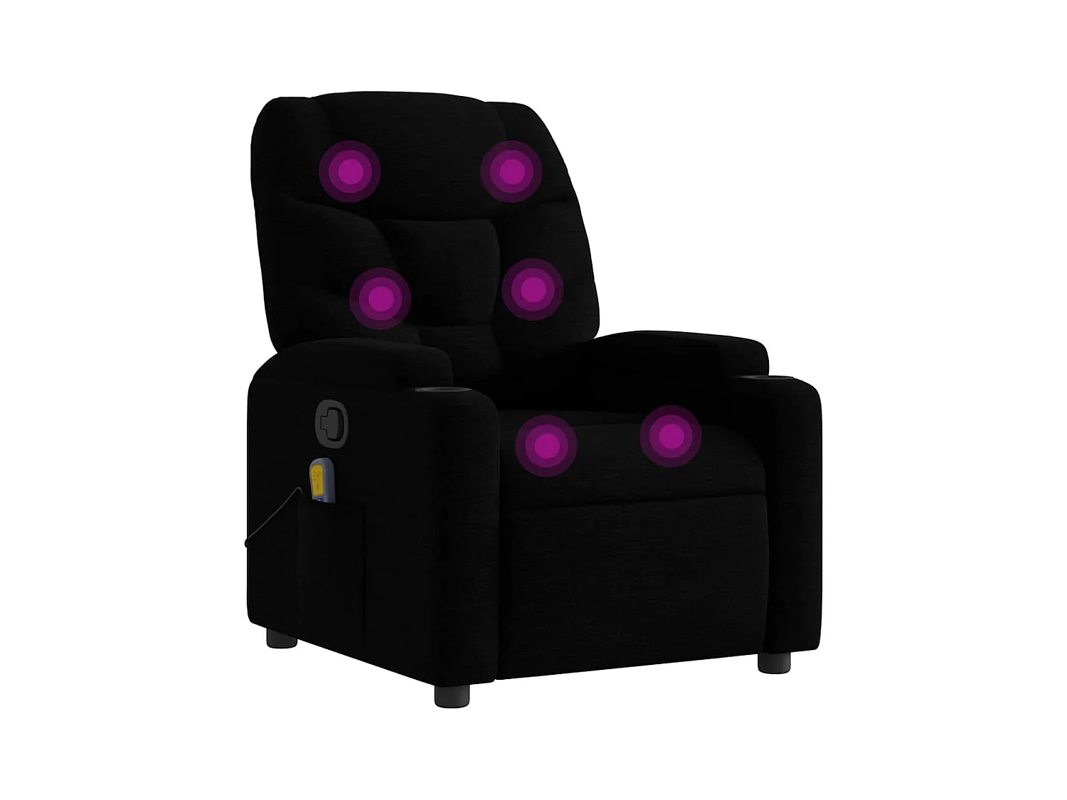 Fauteuil inclinable-Chaise de relax-Fauteuil de Massage Noir Tissu SHL2567