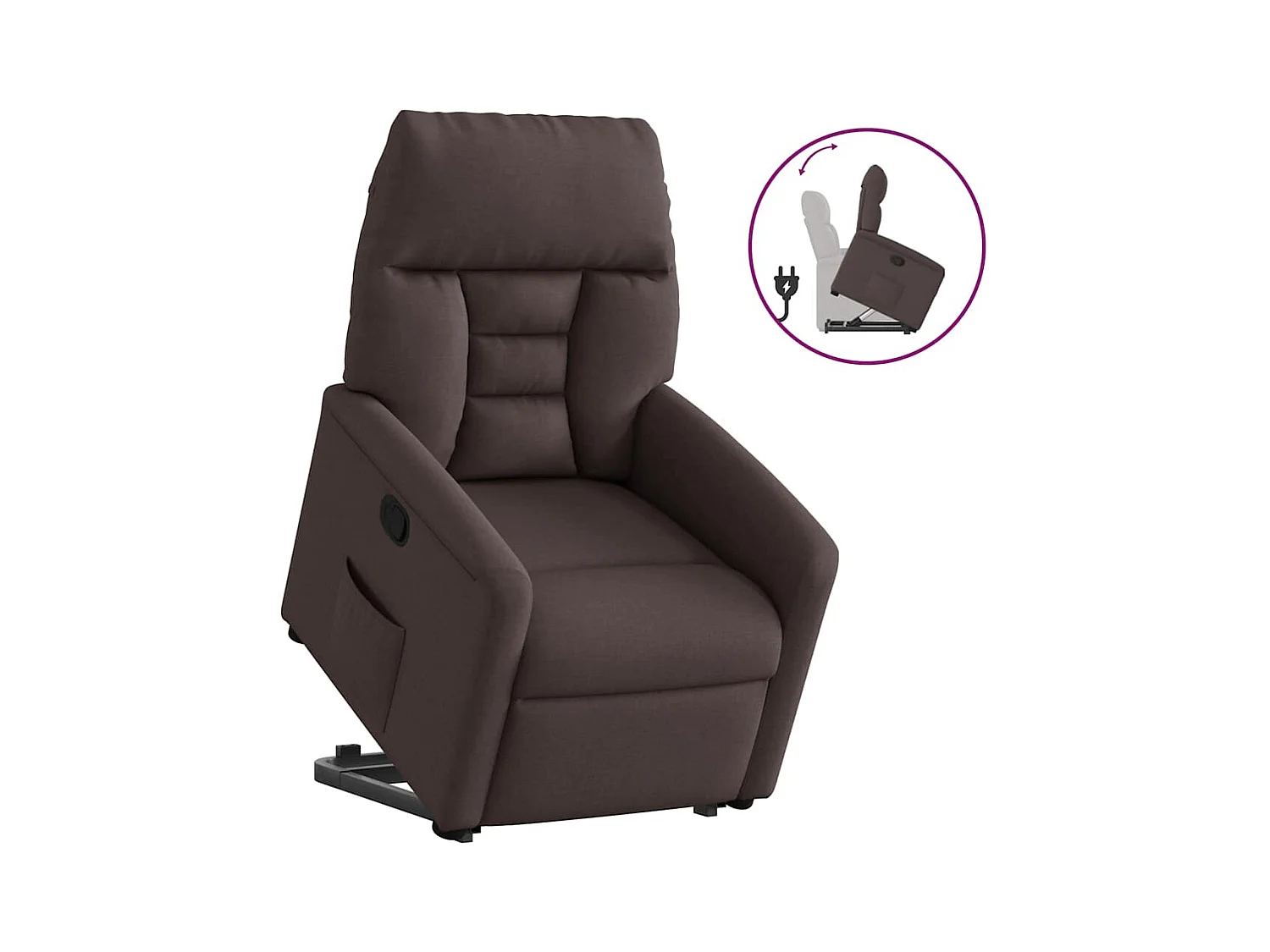 Sillón de relax | Silla | Sillón reclinable elevable tela marrón oscuro SHL5780