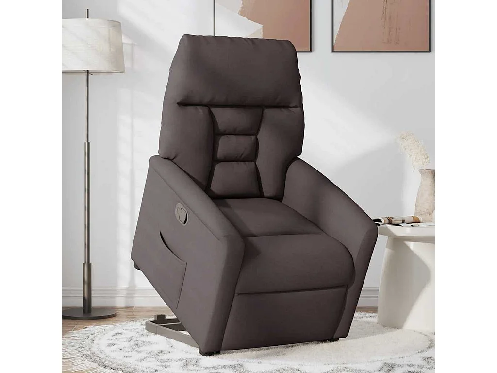 Fauteuil inclinable-Chaise de relax-Fauteuil TV marron foncé tissu SHL2057