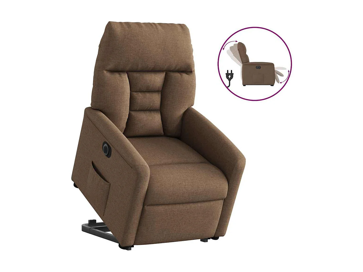 Fauteuil inclinable électrique-Chaise de relax-Fauteuil TV marron tissu SHL4099