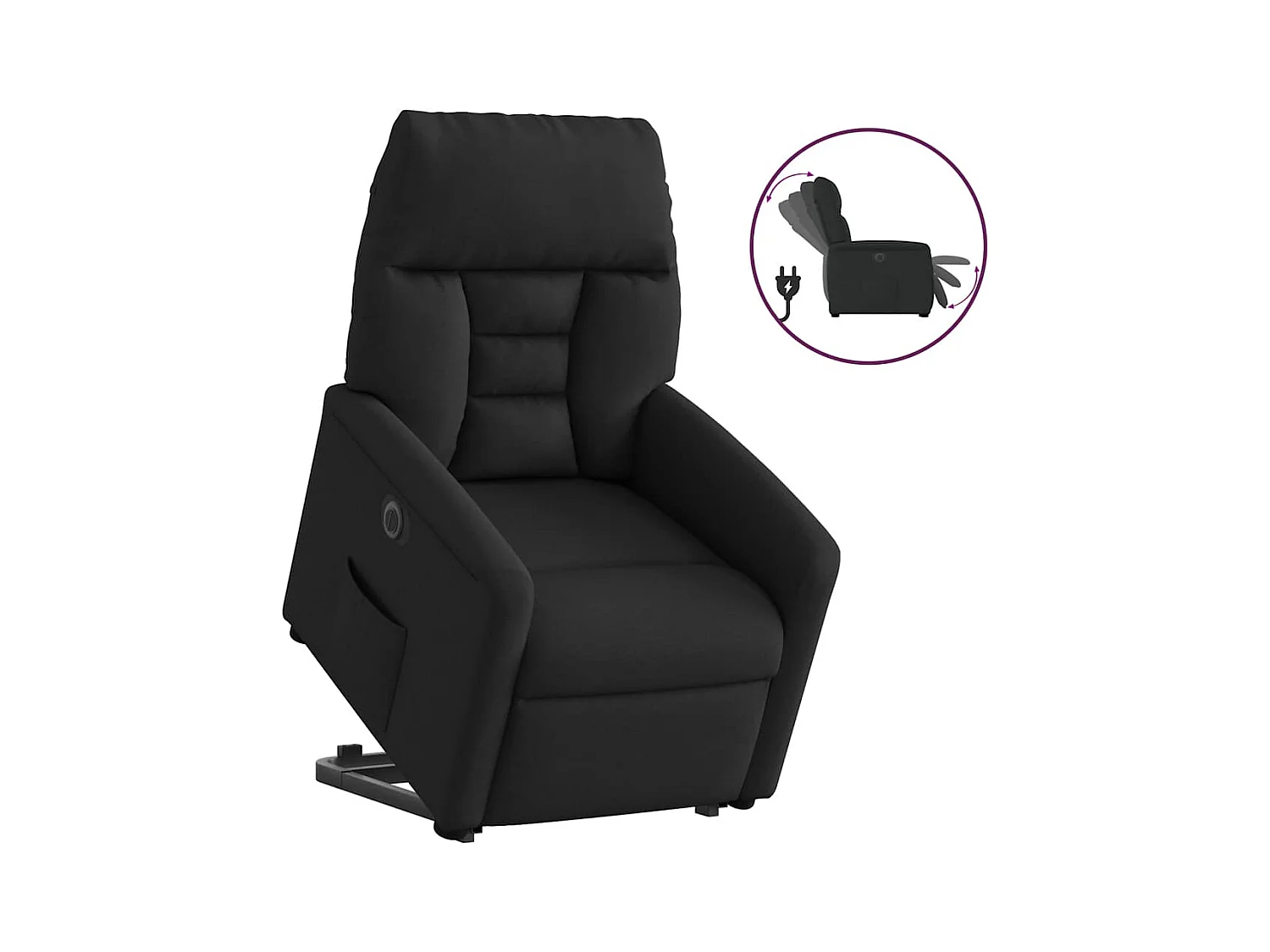 Silla de relax | Sillón eléctrico reclinable elevable de tela negro SHL5695