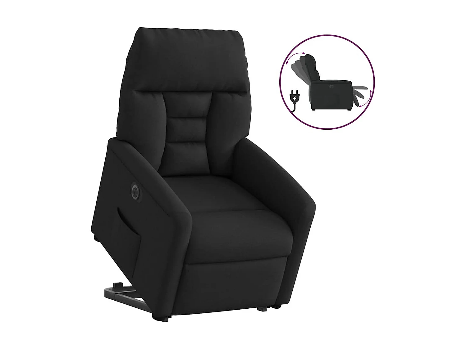 Fauteuil inclinable électrique-Chaise de relax-Fauteuil TV noir tissu SHL2540