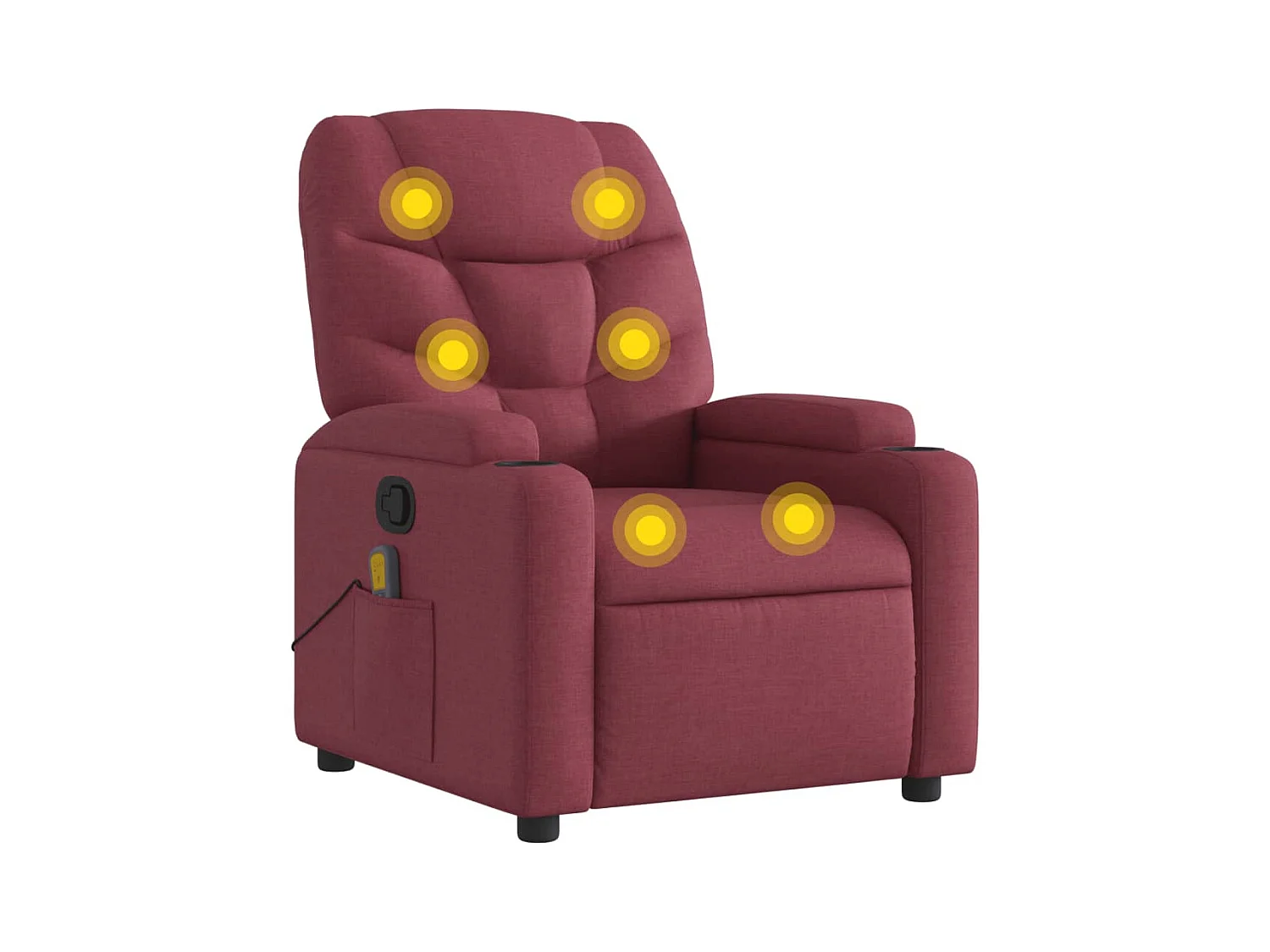 Fauteuil inclinable-Chaise de relax-Fauteuil de Massage Rouge bordeaux Tissu SHL4231
