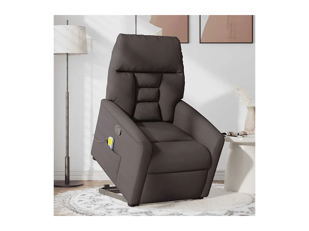Fauteuil inclinable-Chaise de relax-Fauteuil de Massage Marron foncé Tissu SHL5304