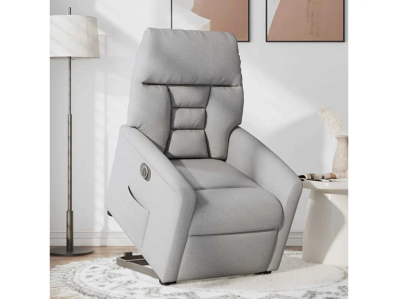 Silla de relax | Sillón eléctrico reclinable elevable de tela gris nube SHL4625