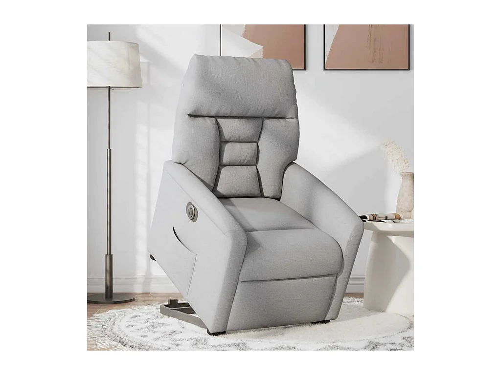 Fauteuil inclinable électrique-Chaise de relax-Fauteuil TV gris nuage tissu SHL1535