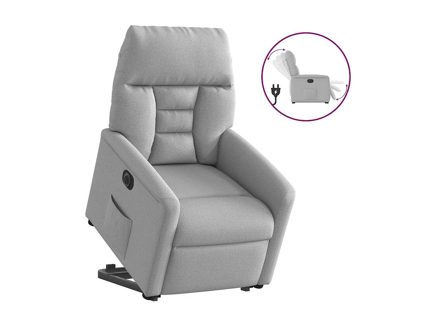Fauteuil inclinable électrique-Chaise de relax-Fauteuil TV gris nuage tissu SHL1535