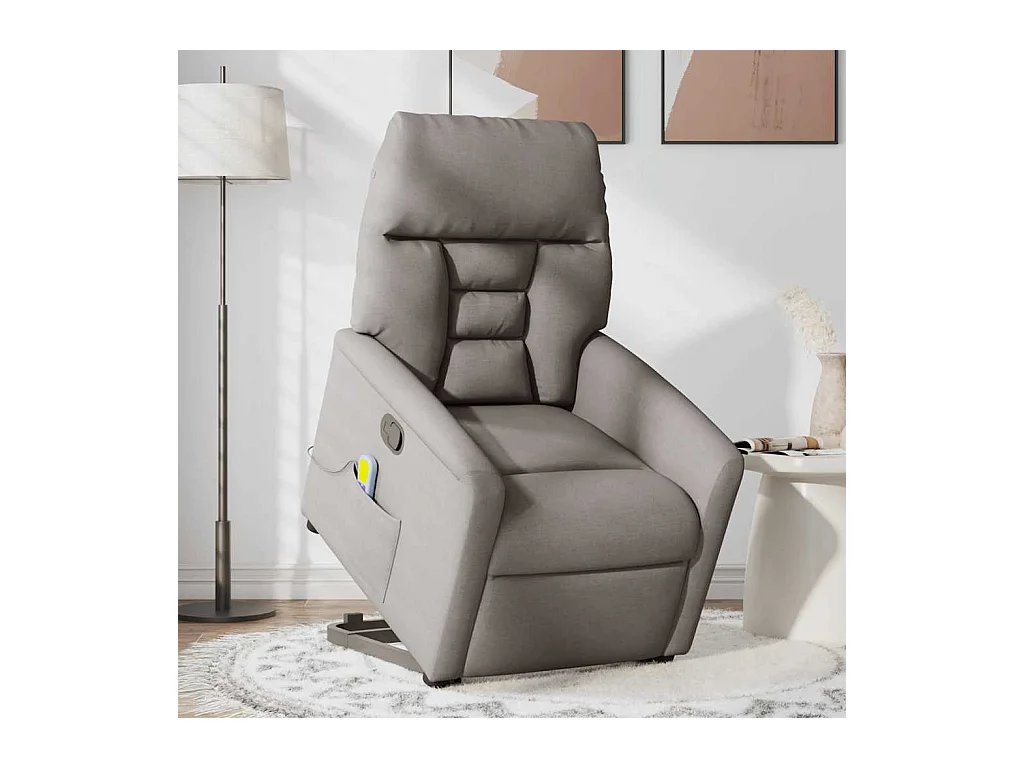 Fauteuil inclinable-Chaise de relax-Fauteuil de Massage Taupe Tissu SHL3920