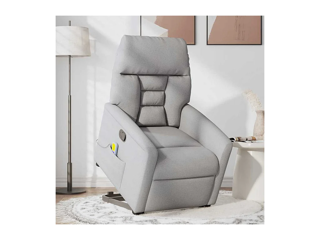 Fauteuil inclinable-Chaise de relax-Fauteuil de Massage gris nuage tissu SHL3854