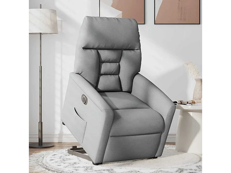 Fauteuil inclinable électrique-Chaise de relax-Fauteuil TV gris clair tissu SHL5128