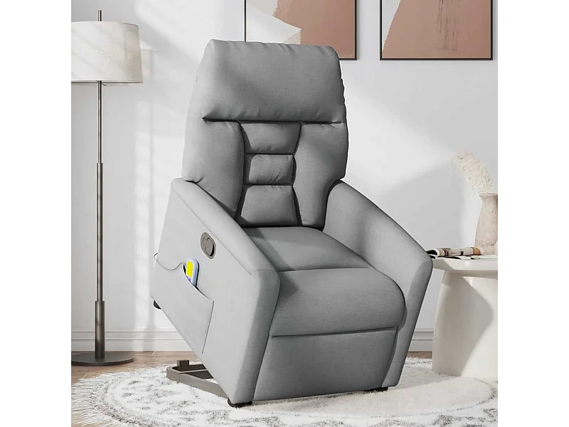 Fauteuil inclinable-Chaise de relax-Fauteuil de Massage Gris clair Tissu SHL4275