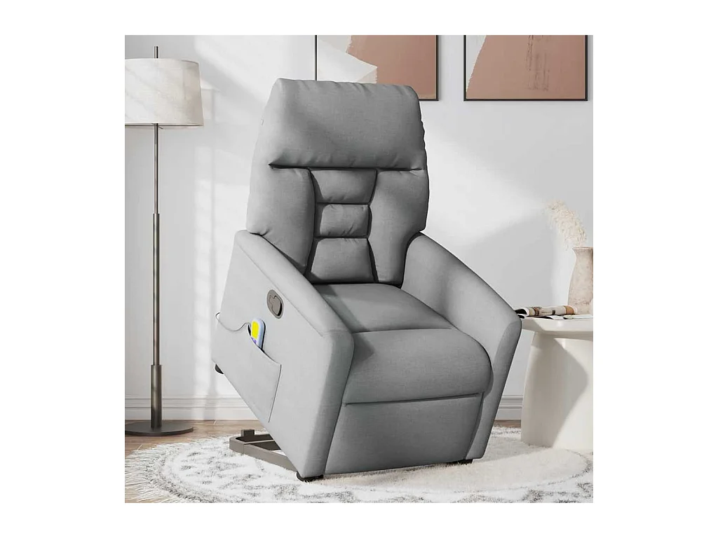 Fauteuil inclinable-Chaise de relax-Fauteuil de Massage Gris clair Tissu SHL4275