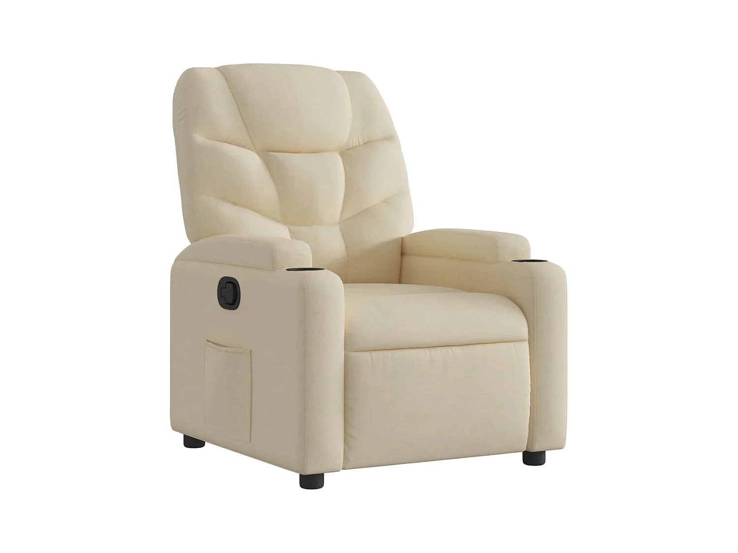Fauteuil inclinable-Fauteuil salon Crème Tissu SHL3426