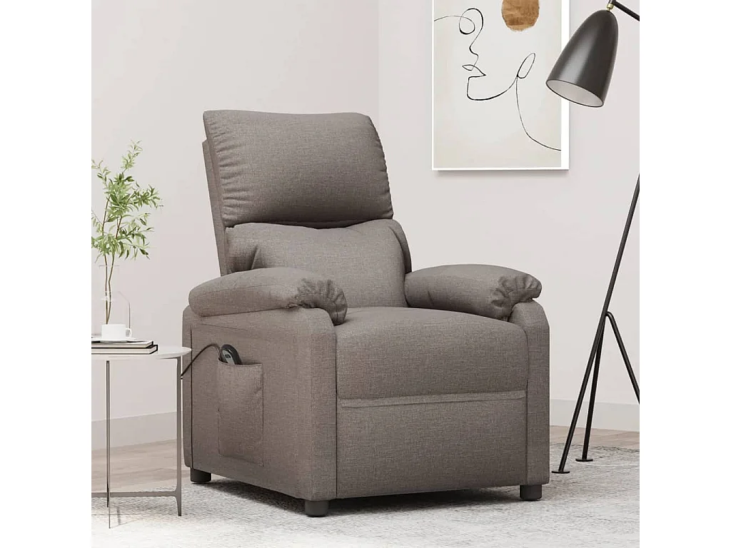 Sillón de relax | Silla | Sillón reclinable eléctrico tela gris taupé SHL3792