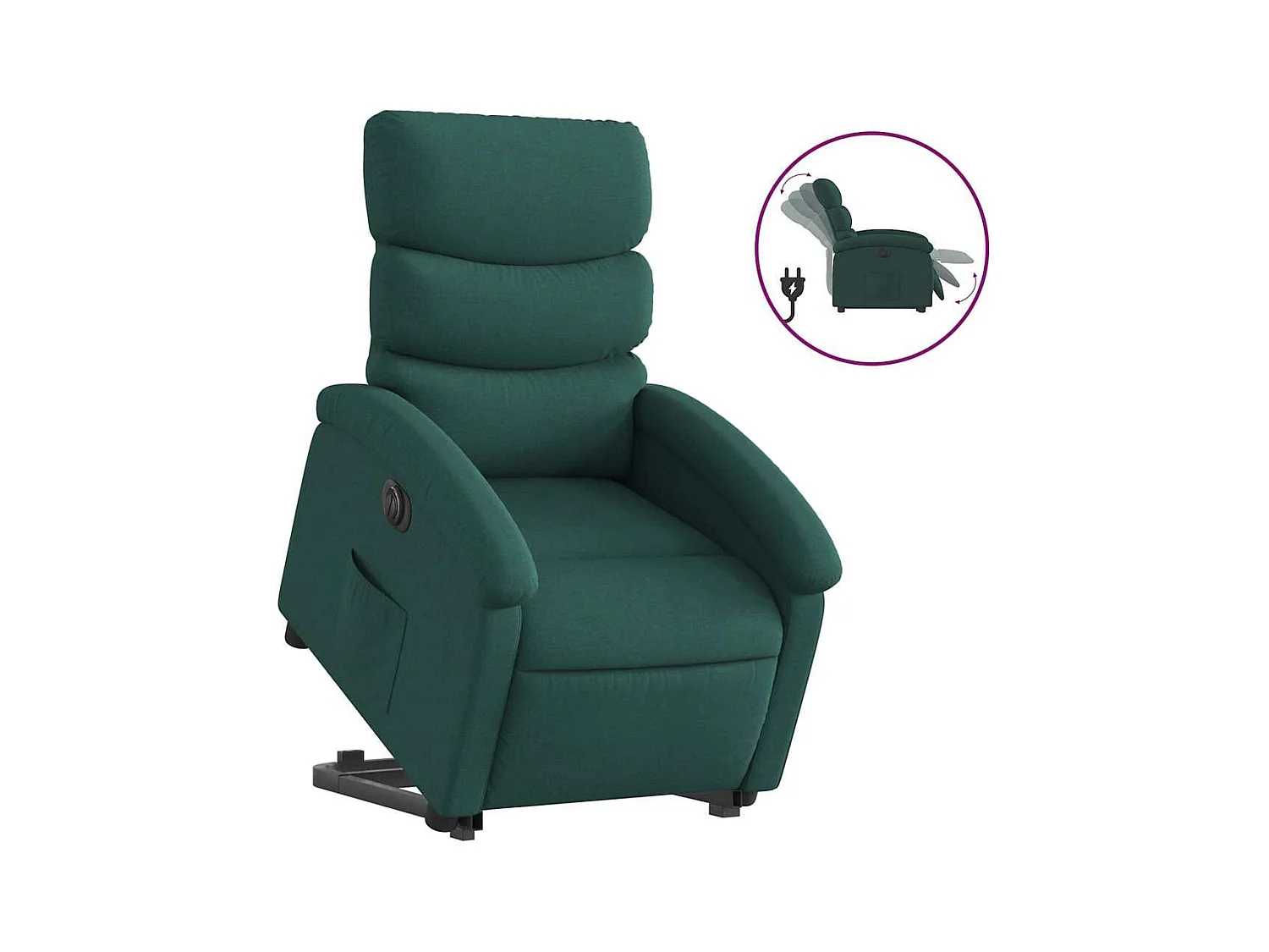 Fauteuil inclinable électrique-Chaise de relax-Fauteuil TV vert foncé tissu SHL5153