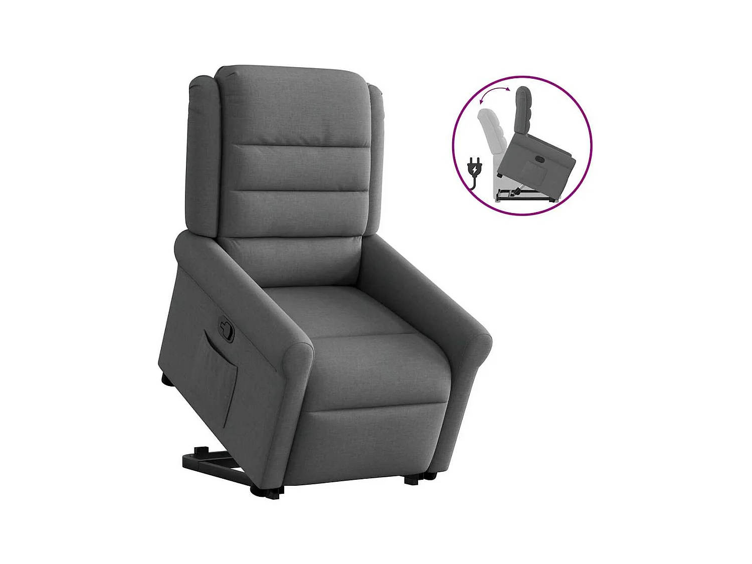 Sillón de relax | Silla | Sillón reclinable elevable de tela gris oscuro SHL6185