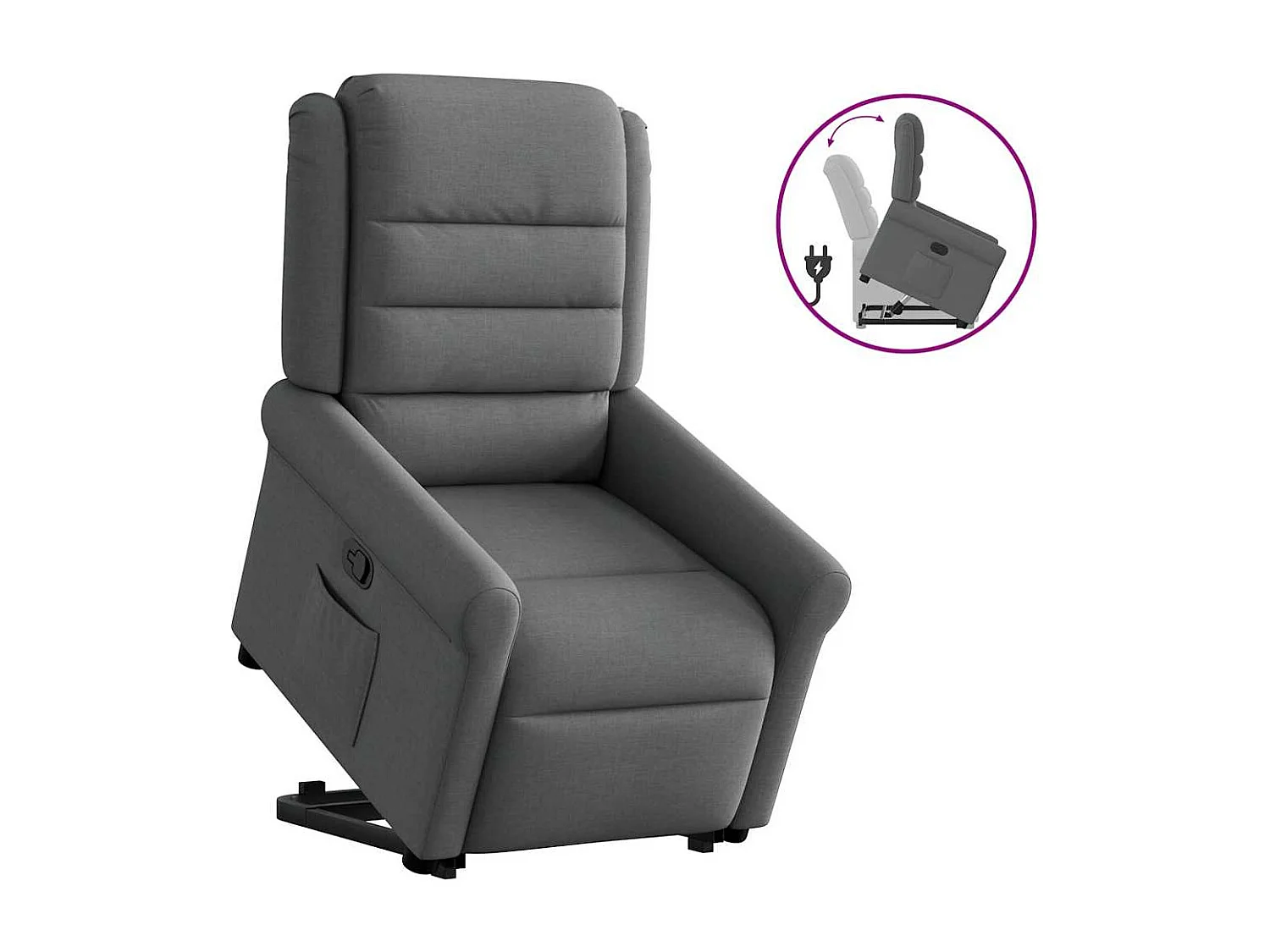 Fauteuil inclinable-Chaise de relax-Fauteuil TV Gris foncé Tissu SHL2507