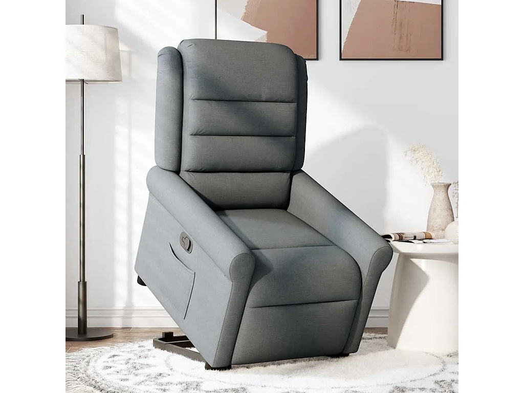 Fauteuil inclinable-Chaise de relax-Fauteuil TV Gris foncé Tissu SHL2507