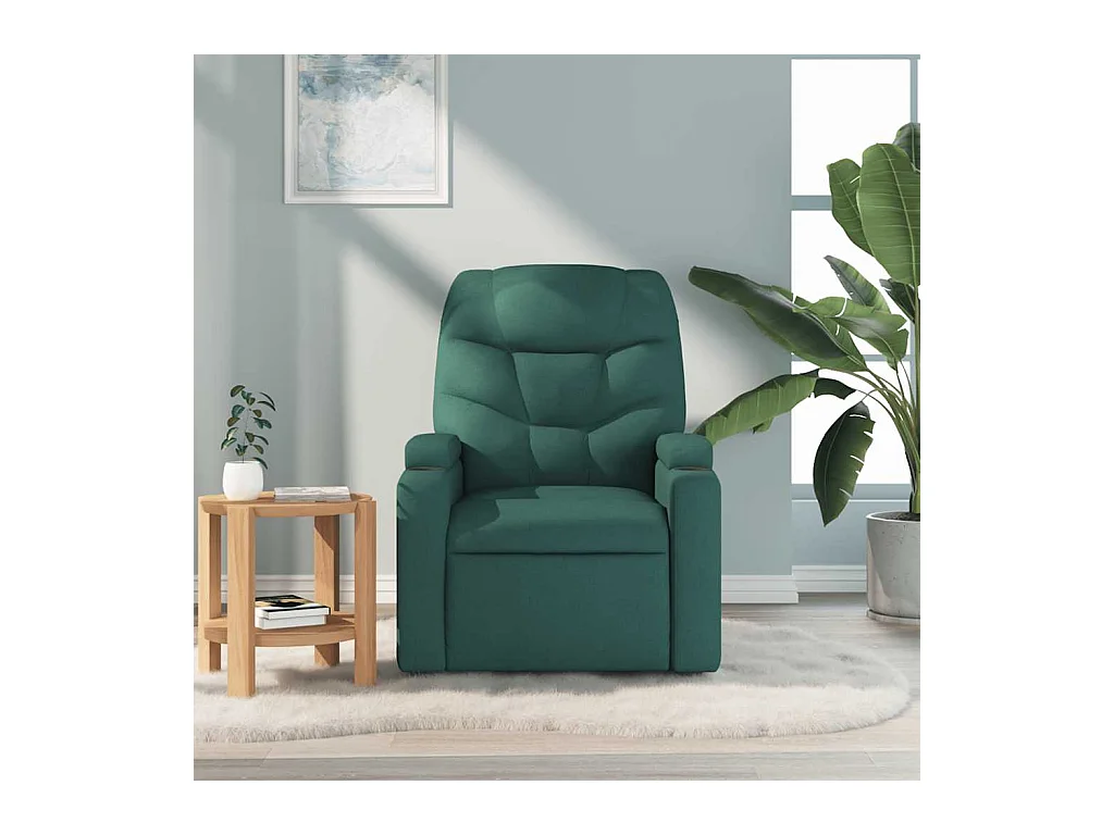 Sillón de salón | Silla | Sillón de masaje reclinable de tela verde oscuro SHL4163
