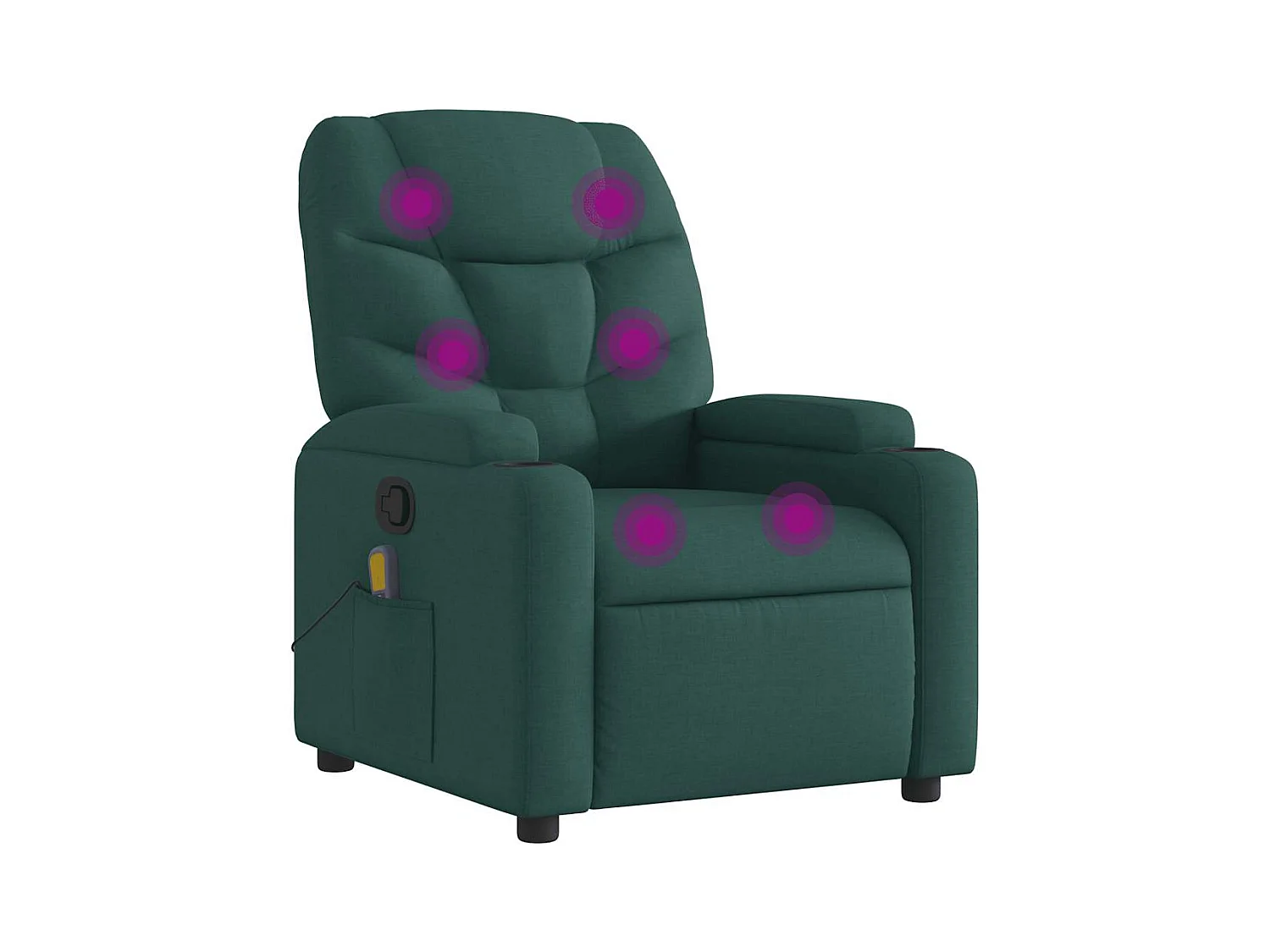 Fauteuil inclinable-Chaise de relax-Fauteuil de Massage Vert foncé Tissu SHL1519