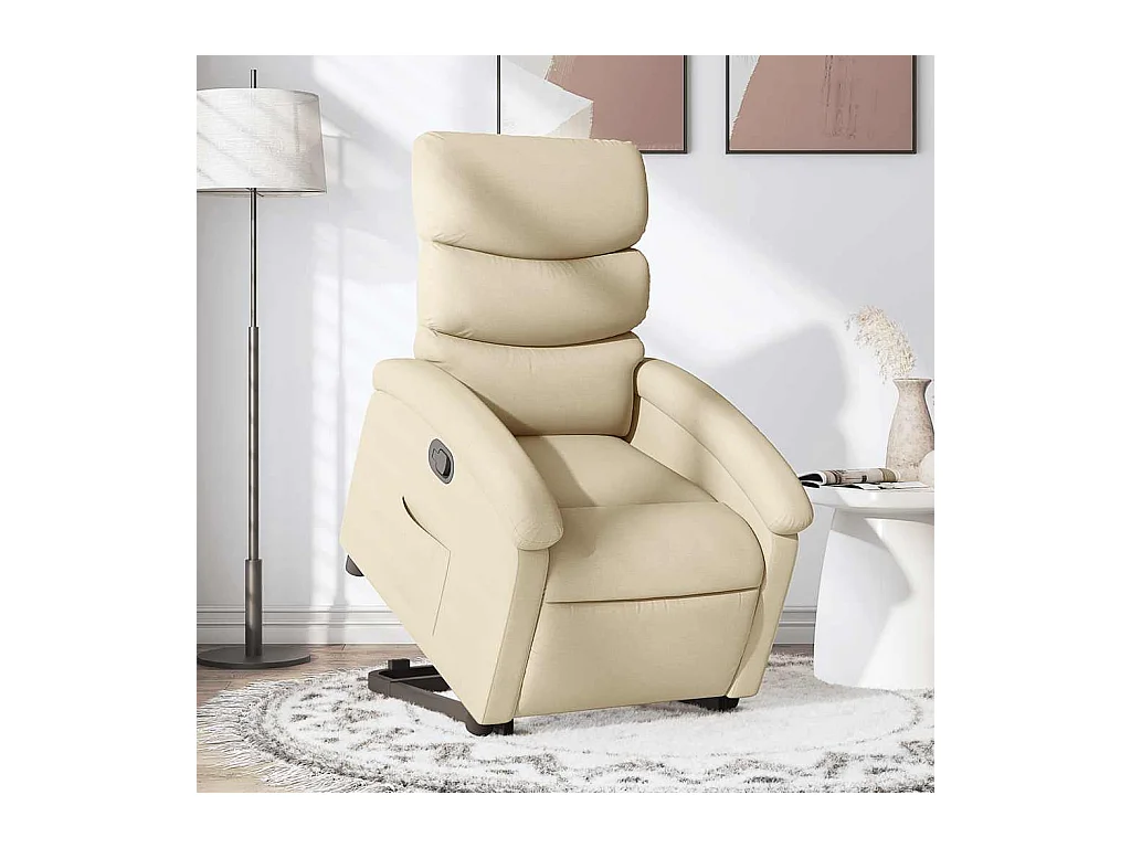 Sillón de relax | Sillón reclinable elevable de tela color crema SHL2359