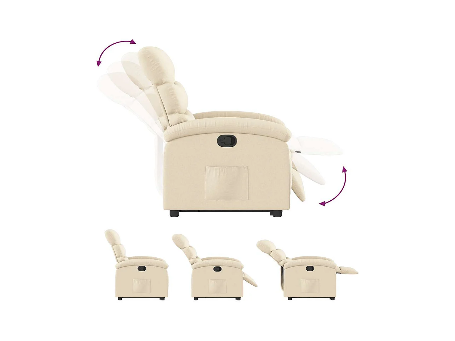 Sillón de relax | Sillón reclinable elevable de tela color crema SHL2359