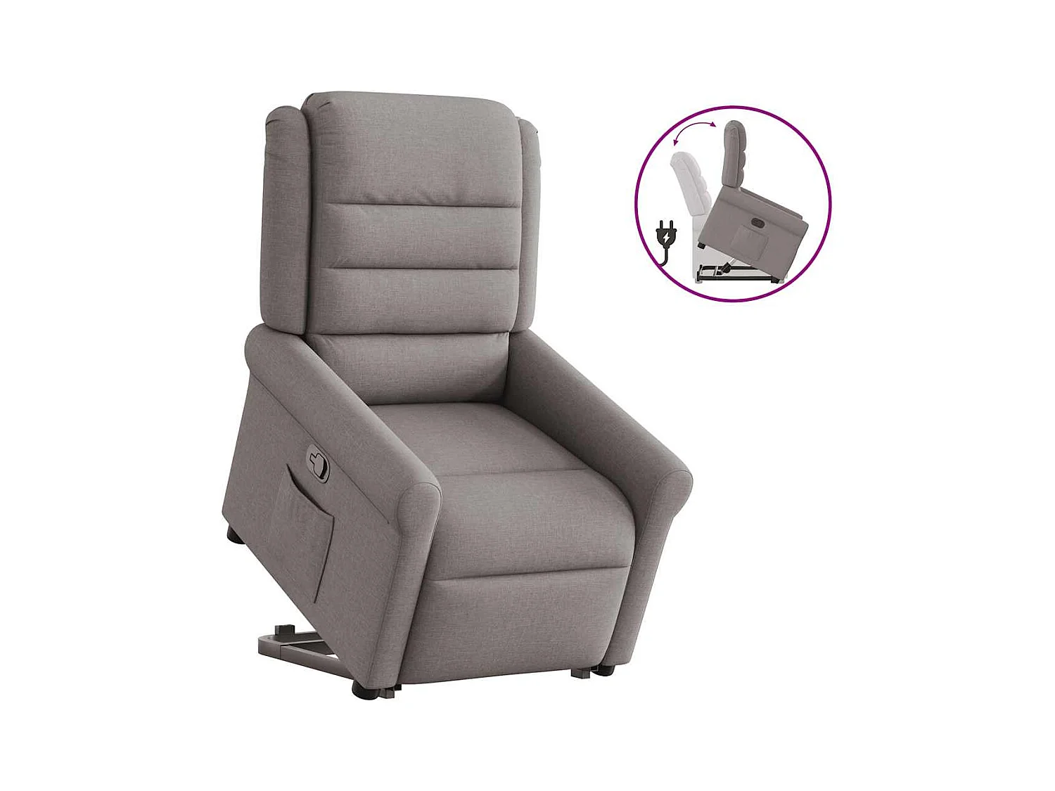 Sillón de relax | Silla | Sillón reclinable elevable tela gris taupe SHL2522
